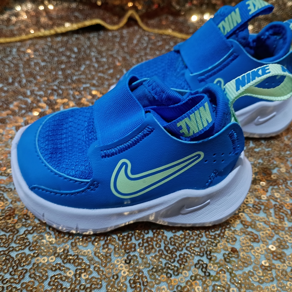 Nike Kids Blue and Lime Sneakers